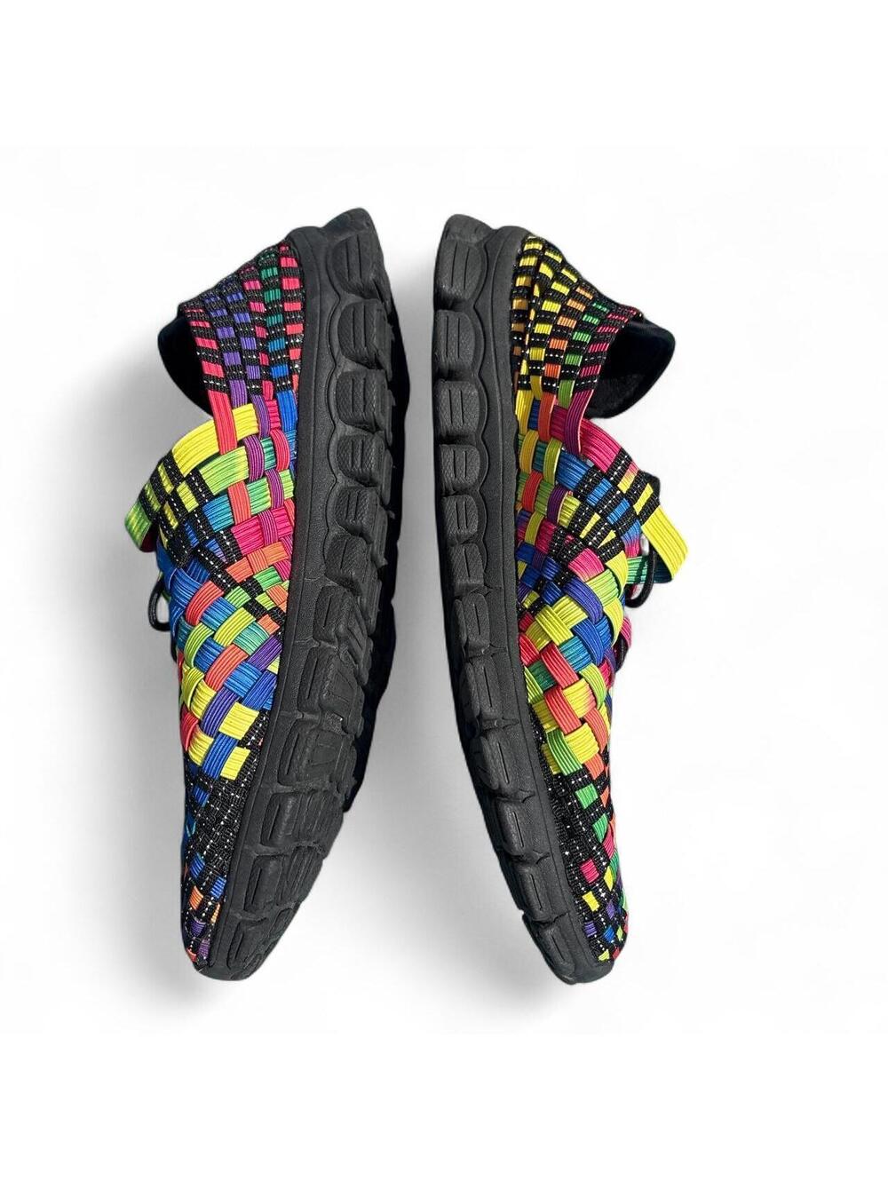 Rainbow multi coloured sneakers #rainbow #sneakers #quirky corkys size 8 women’s